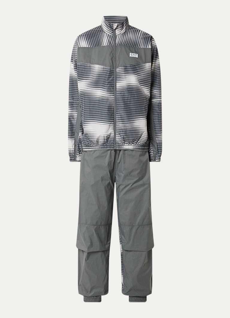 Armani Heren Trainingspak met print en logo in de kleur Donkergrijs