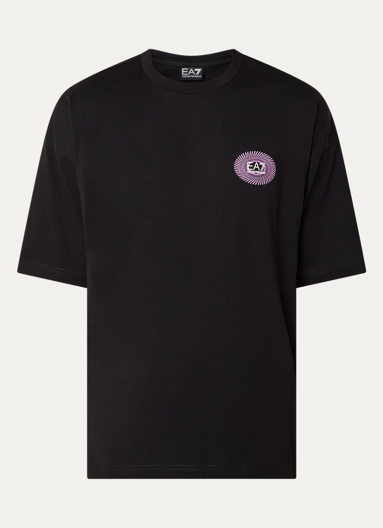 Armani Heren T-shirt met front- en backprint in de kleur Zwart