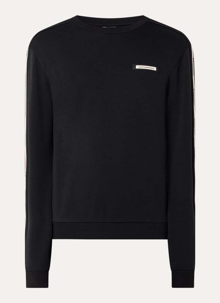 Armani Heren Sweater met logo in de kleur Zwart