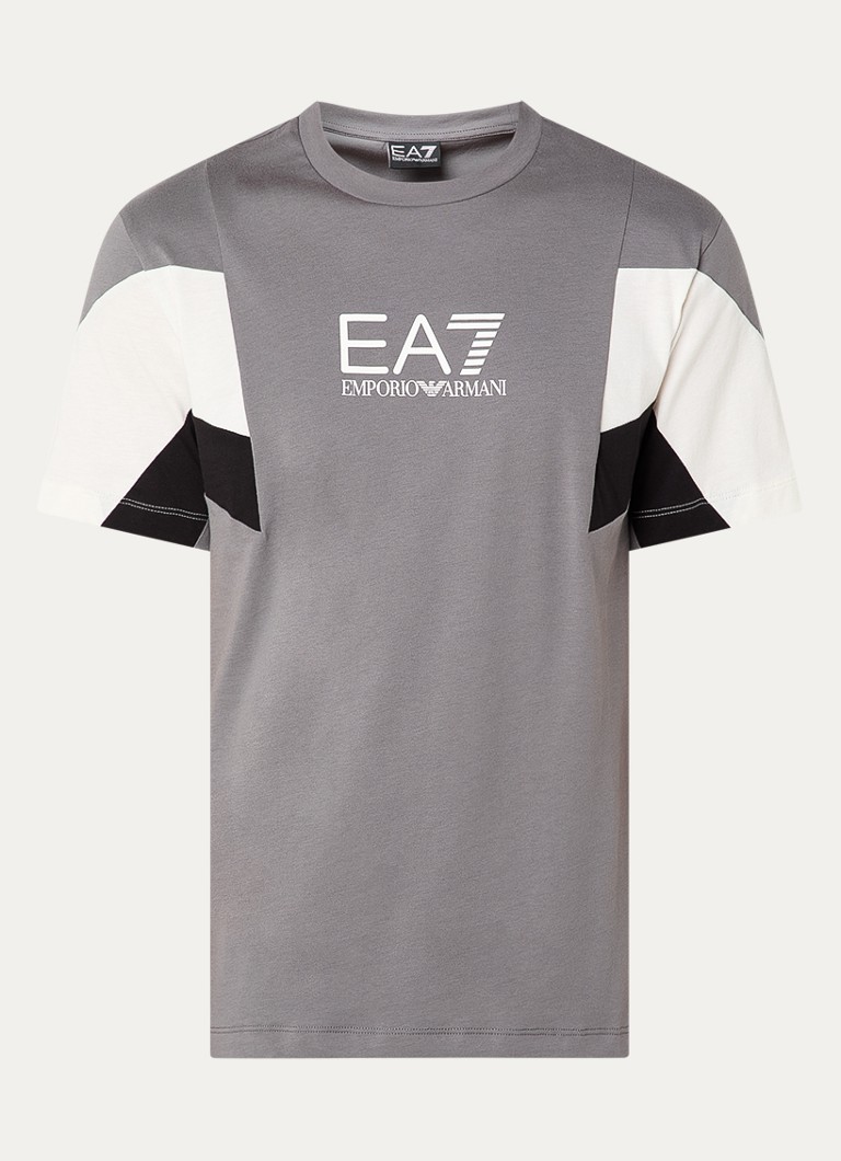 Armani Heren T-shirt met logoprint in de kleur Grijs