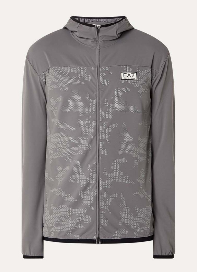 Armani Heren Sweatvest met logo en capuchon in de kleur Grijs