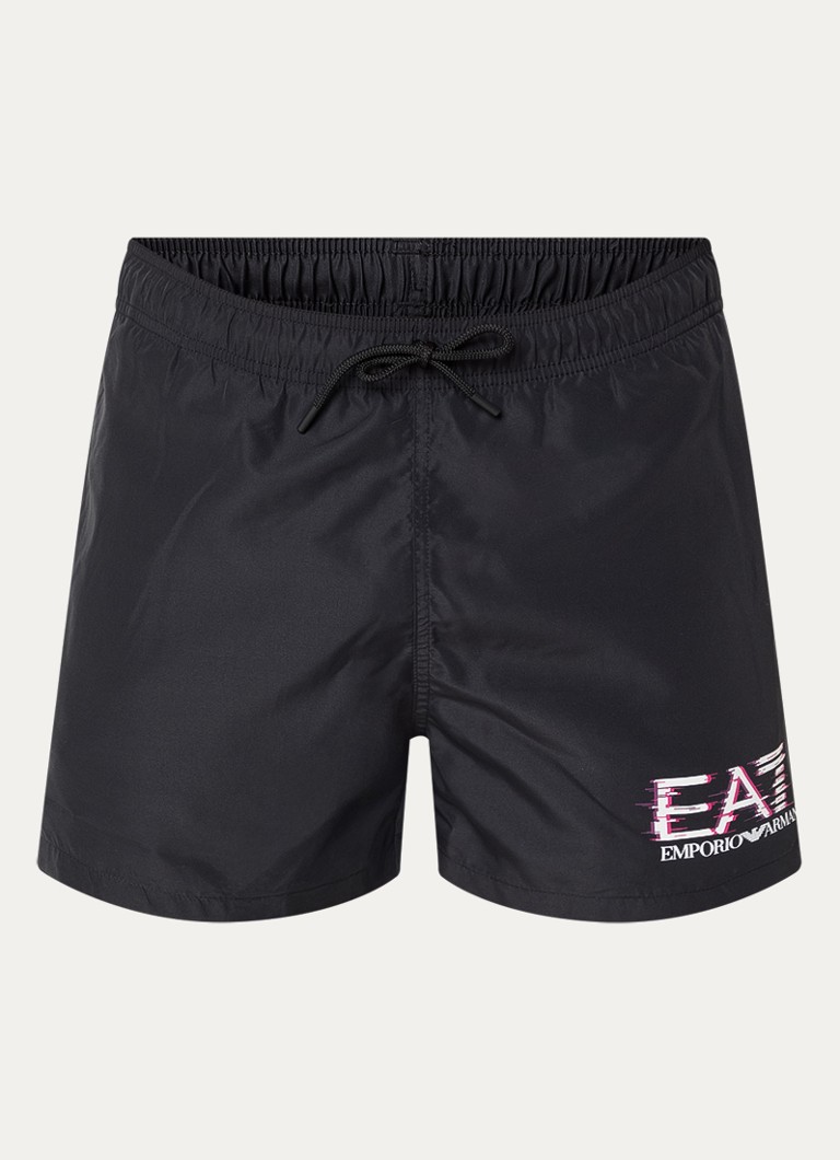 Armani Heren Zwemshorts met logo en steekzakken in de kleur Zwart