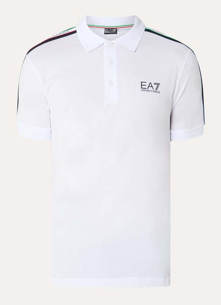 Armani Heren Regular fit polo met logo- en backprint in de kleur Wit