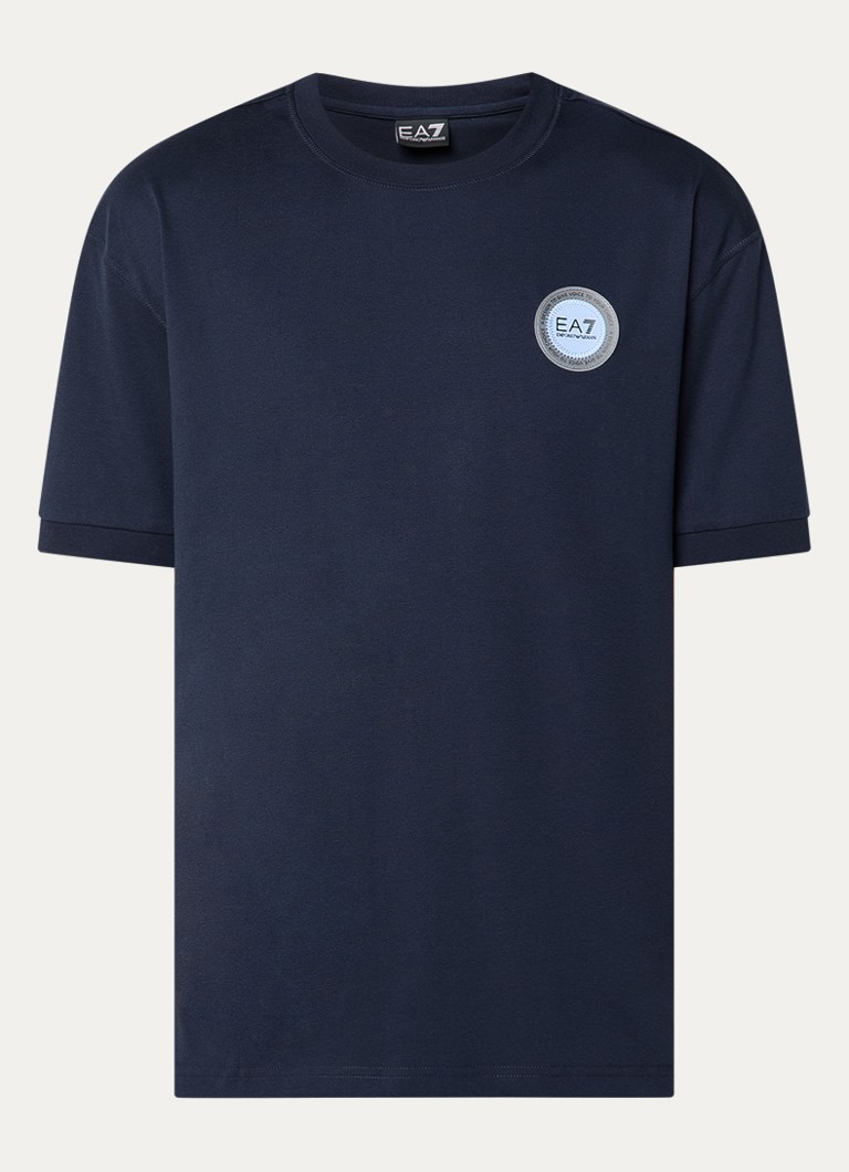 Armani Heren T-shirt met logo in de kleur Blauw