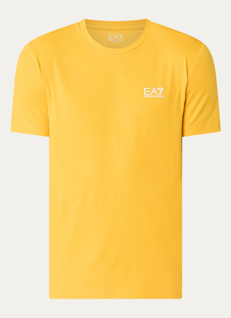 Armani Heren T-shirt met logo in de kleur Geel