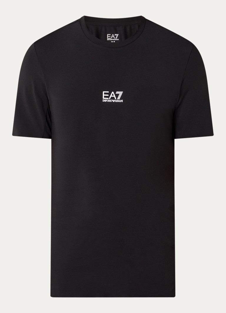 Armani Heren T-shirt met logo in de kleur Zwart