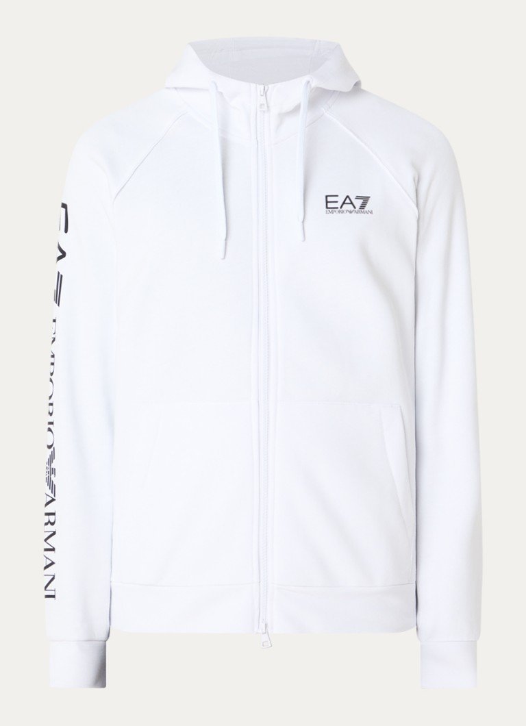 Armani Heren Sweatvest met logo in de kleur Wit