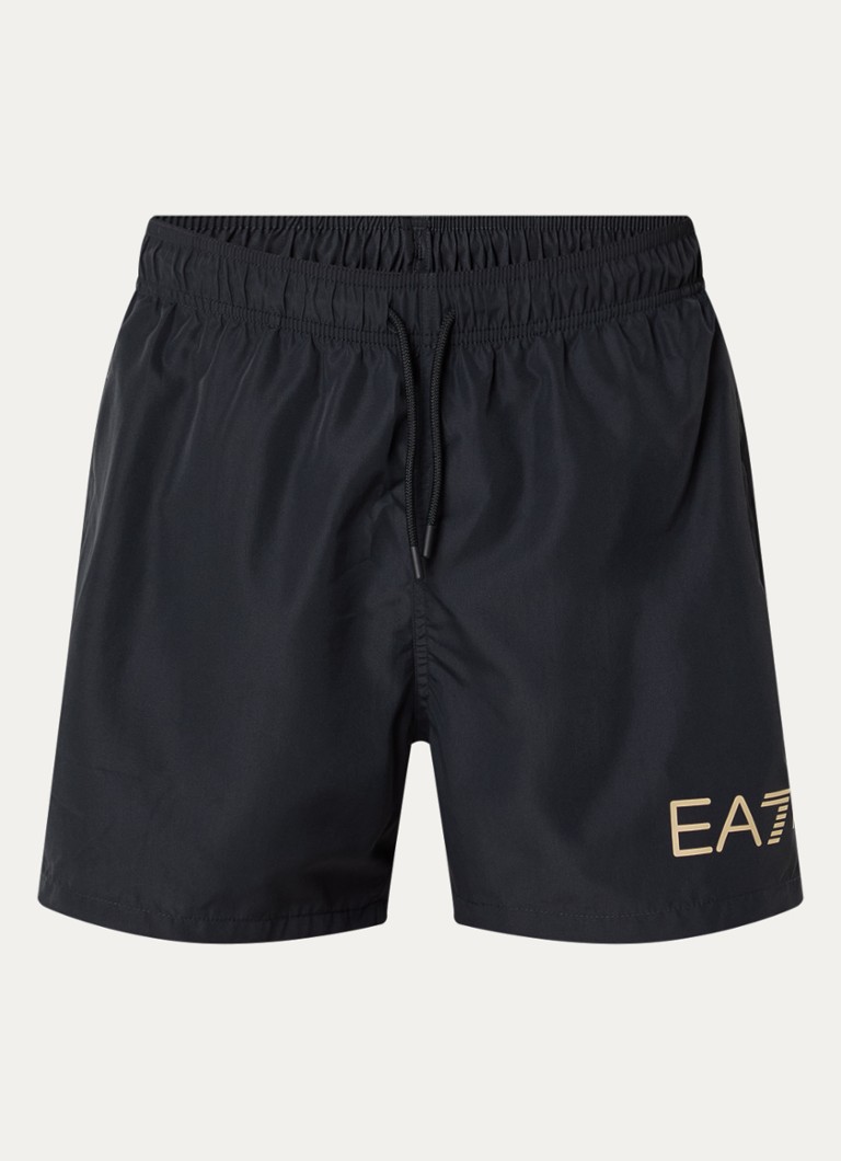 Armani Heren Zwemshorts met logo en koordsluiting in de kleur Zwart