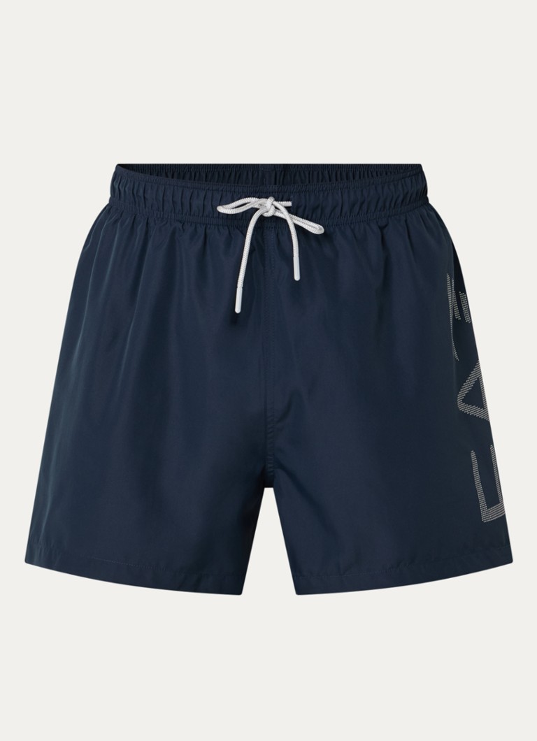 Armani Heren Zwemshorts met logoprint in de kleur Donkerblauw