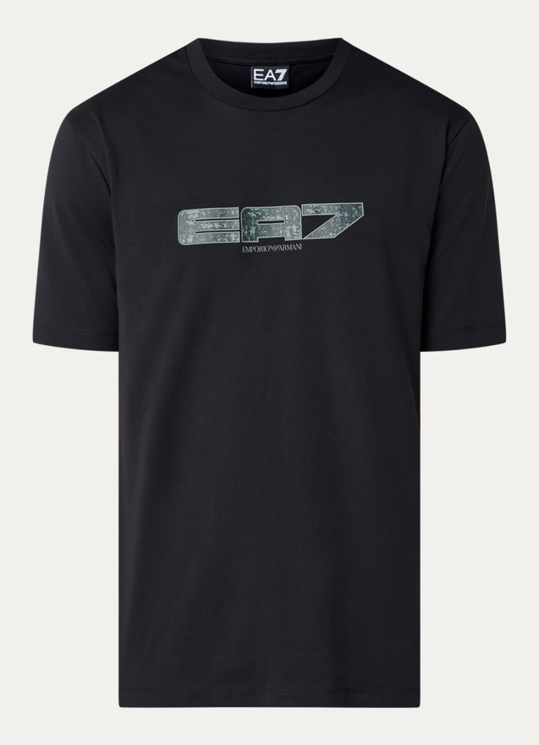Armani Heren T-shirt met logo in de kleur Zwart