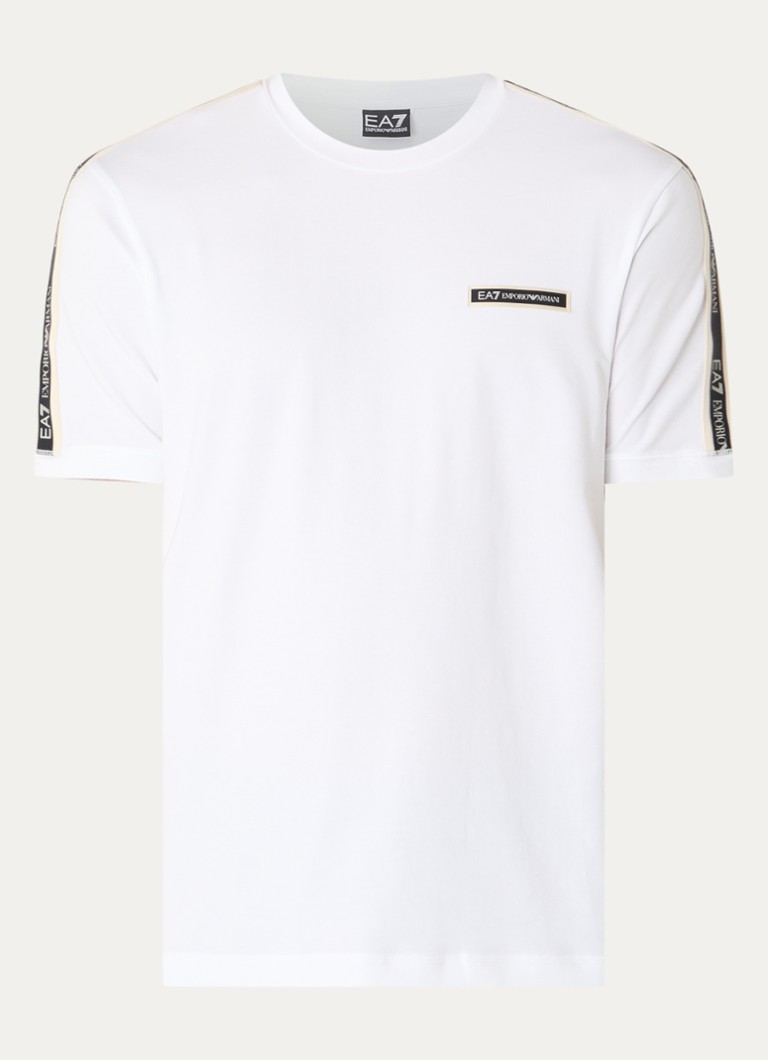 Armani Heren T-shirt met logo in de kleur Wit