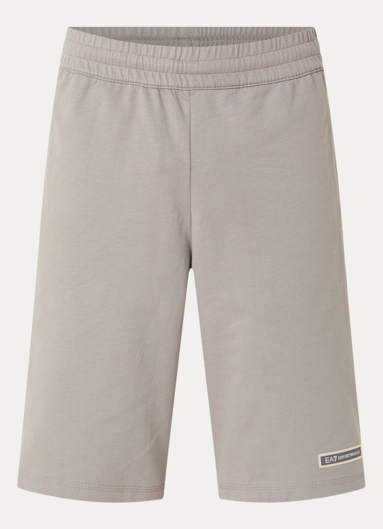 Armani Heren Straight fit korte joggingbroek met logoprint in de kleur Blauw
