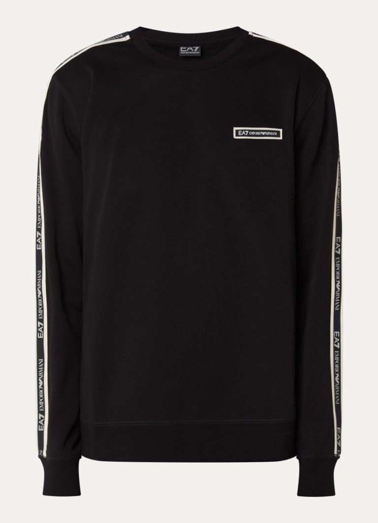 Armani Heren Sweater met logo in de kleur Zwart