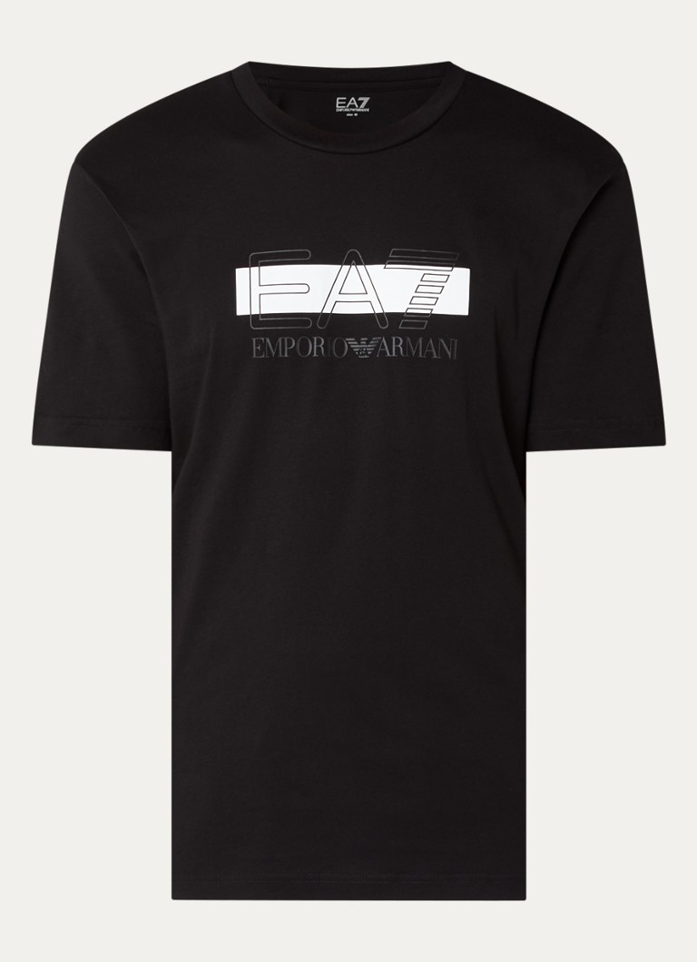 Armani Heren T-shirt met logoprint in de kleur Zwart