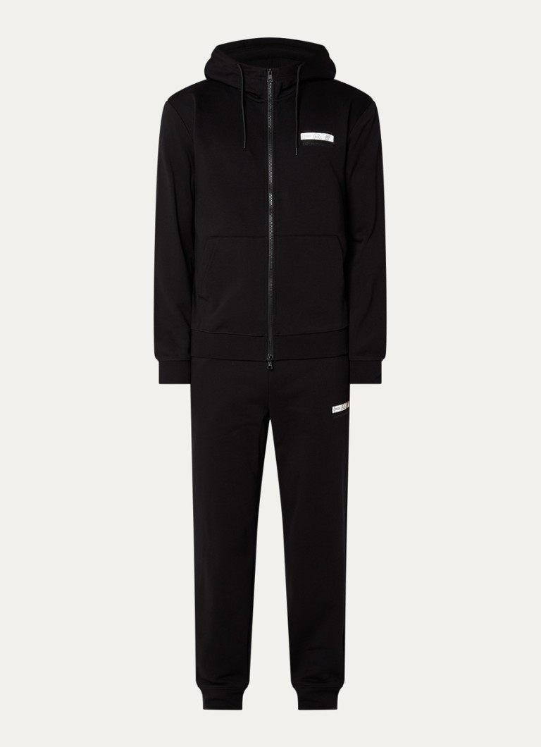 Armani Heren Trainingspak met logoprint in de kleur Zwart