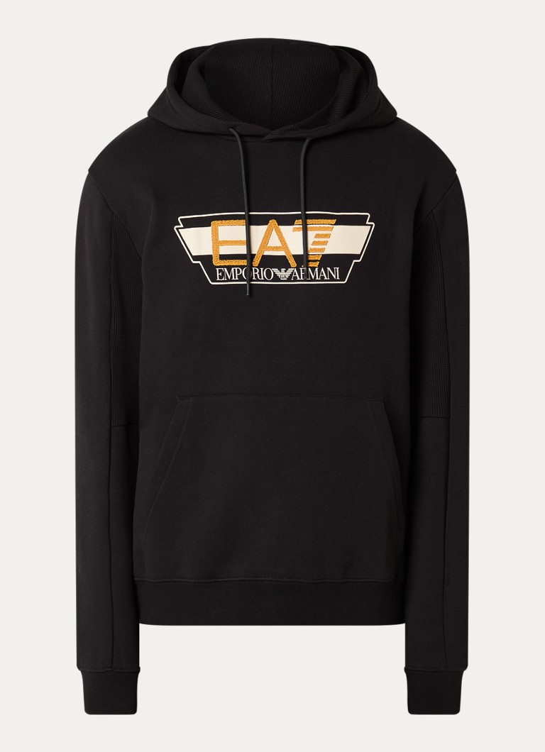 Armani Heren Hoodie met 3D logoprint in de kleur Zwart