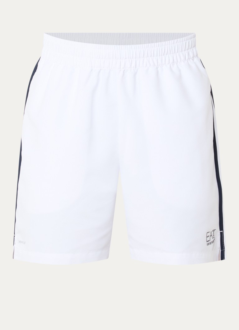 Armani Heren Loose fit korte broek met logo en steekzakken in de kleur Wit