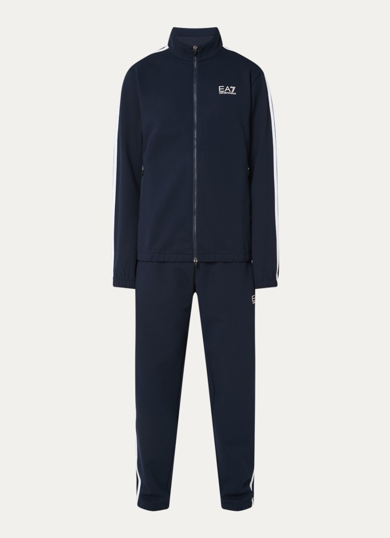 Armani Heren Trainingspak met logo in de kleur Donkerblauw