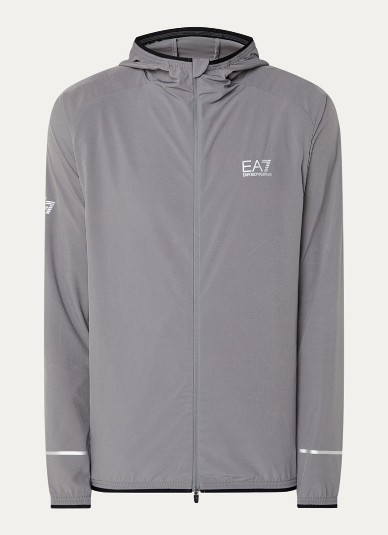 Armani Heren Sweatvest met logo en ritszakken in de kleur Grijs