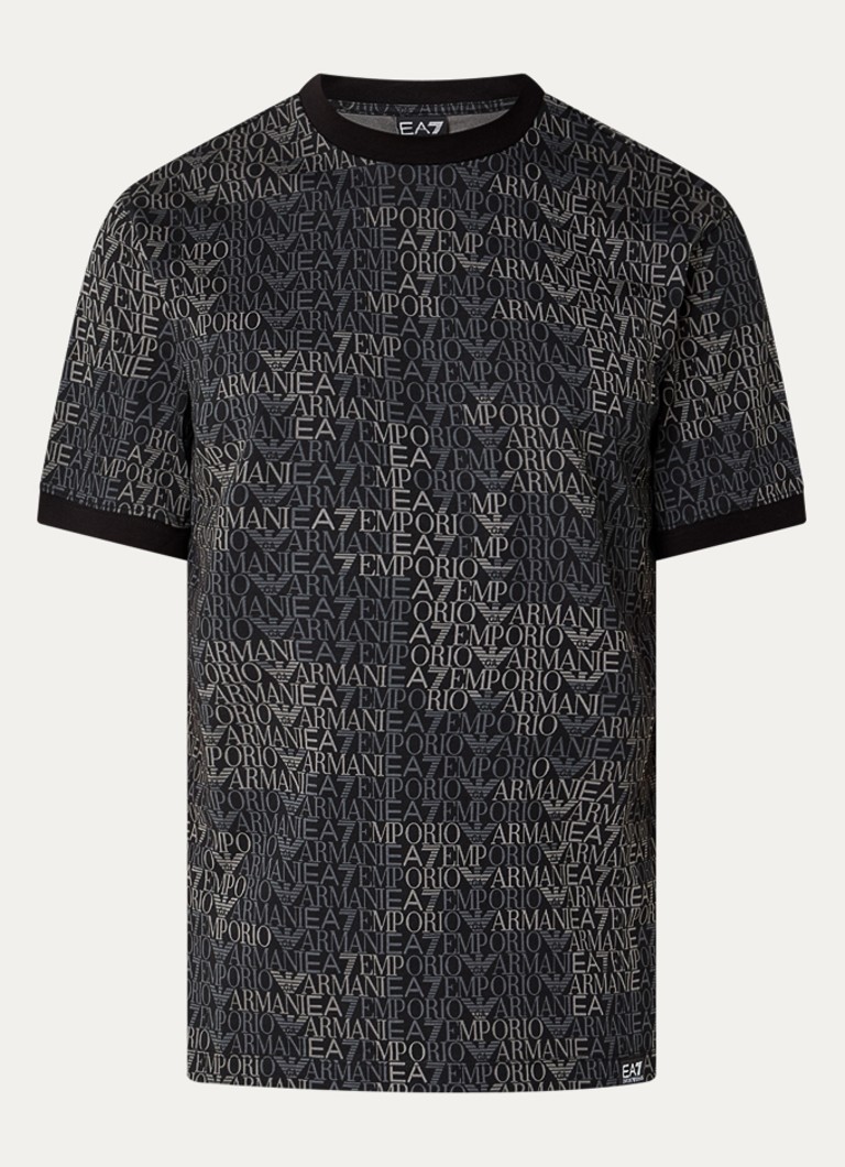 Armani Heren T-shirt met logoprint in de kleur Zwart