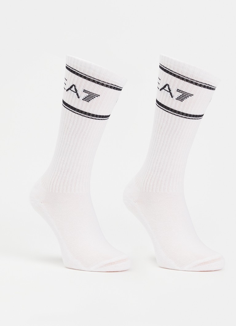 Armani Heren Dynamic Athlete sportsokken met logo in 3-pack in de kleur Wit