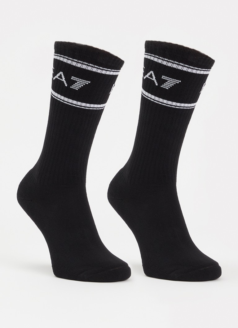 Armani Heren Dynamic Athlete sportsokken met logo in 3-pack in de kleur Zwart
