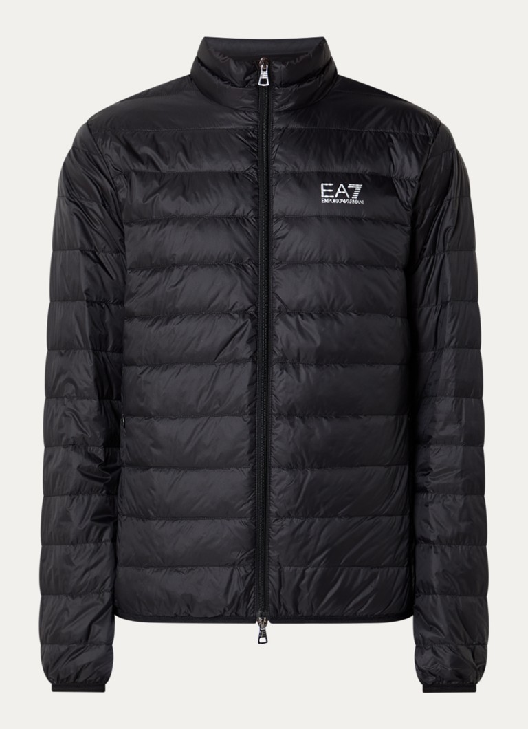 Armani Heren Gewatteerd jack met donsvulling en logo in de kleur Zwart