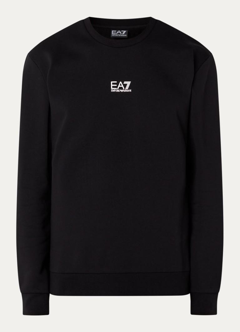 Armani Heren Sweater met logo in de kleur Zwart