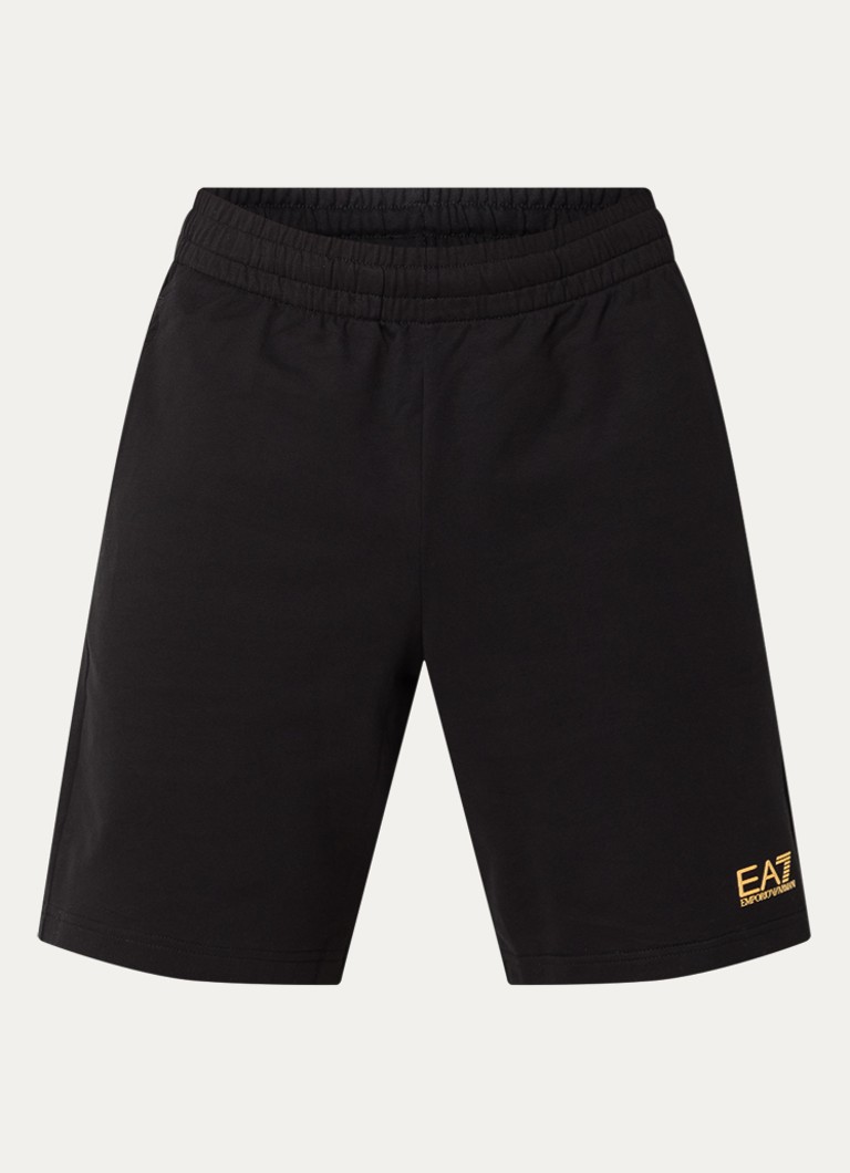Armani Heren Straight fit korte broek met logo en steekzakken in de kleur Zwart