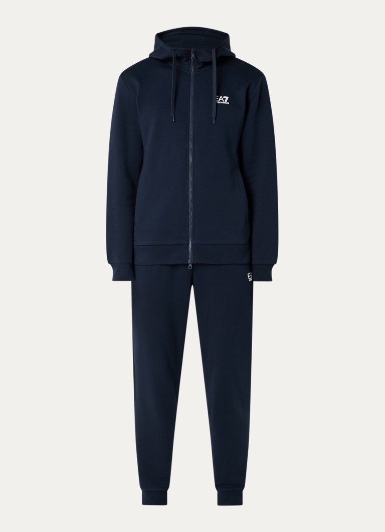 Armani Heren Trainingspak met logo en steekzakken in de kleur Donkerblauw