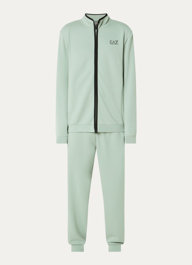 Armani Heren Trainingspak met logoprint in de kleur Mint