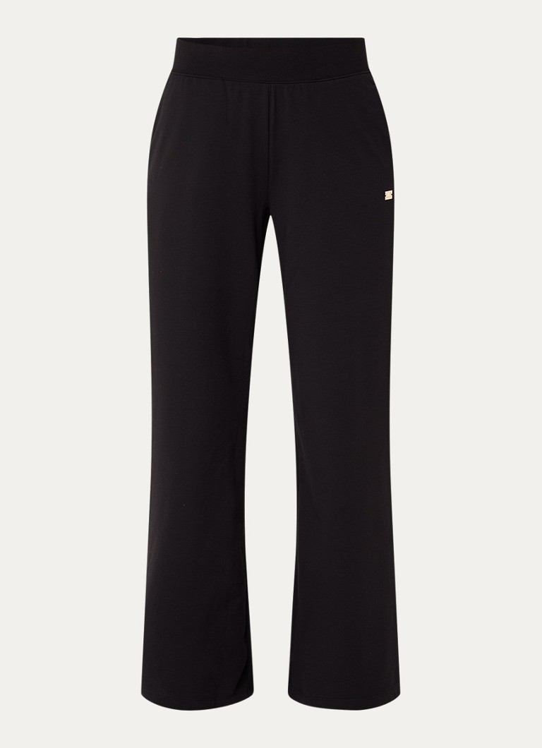 Armani Dames High waist flared fit joggingbroek met steekzakken in de kleur Zwart