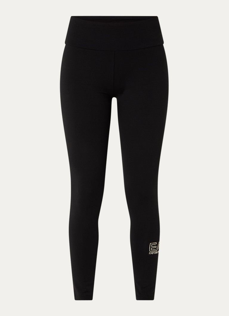 Armani Dames High waist trainingslegging met logo in de kleur Zwart