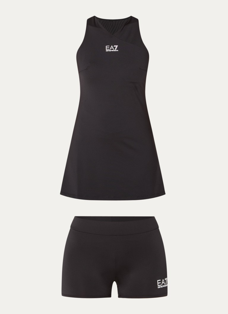 Armani Dames Tennis jurk met logo in de kleur Zwart