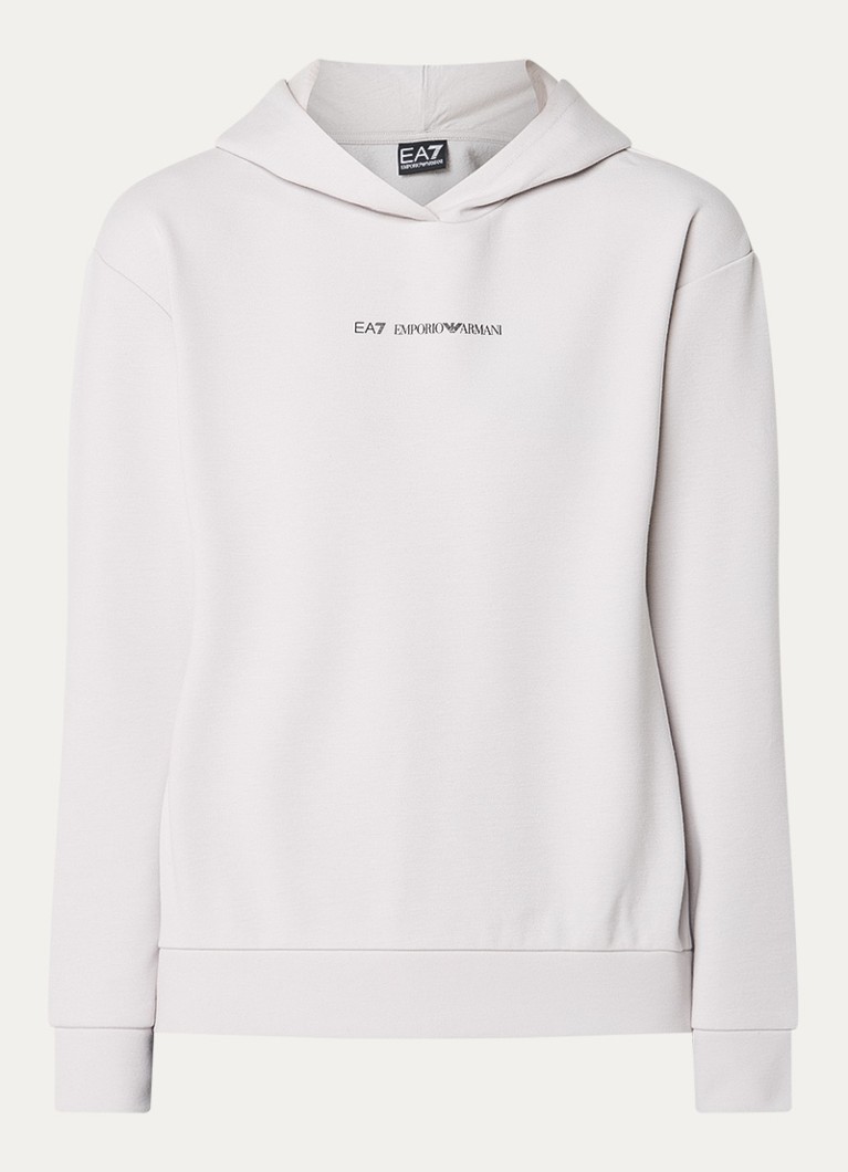 Armani Dames Hoodie met logo in de kleur Lichtgrijs
