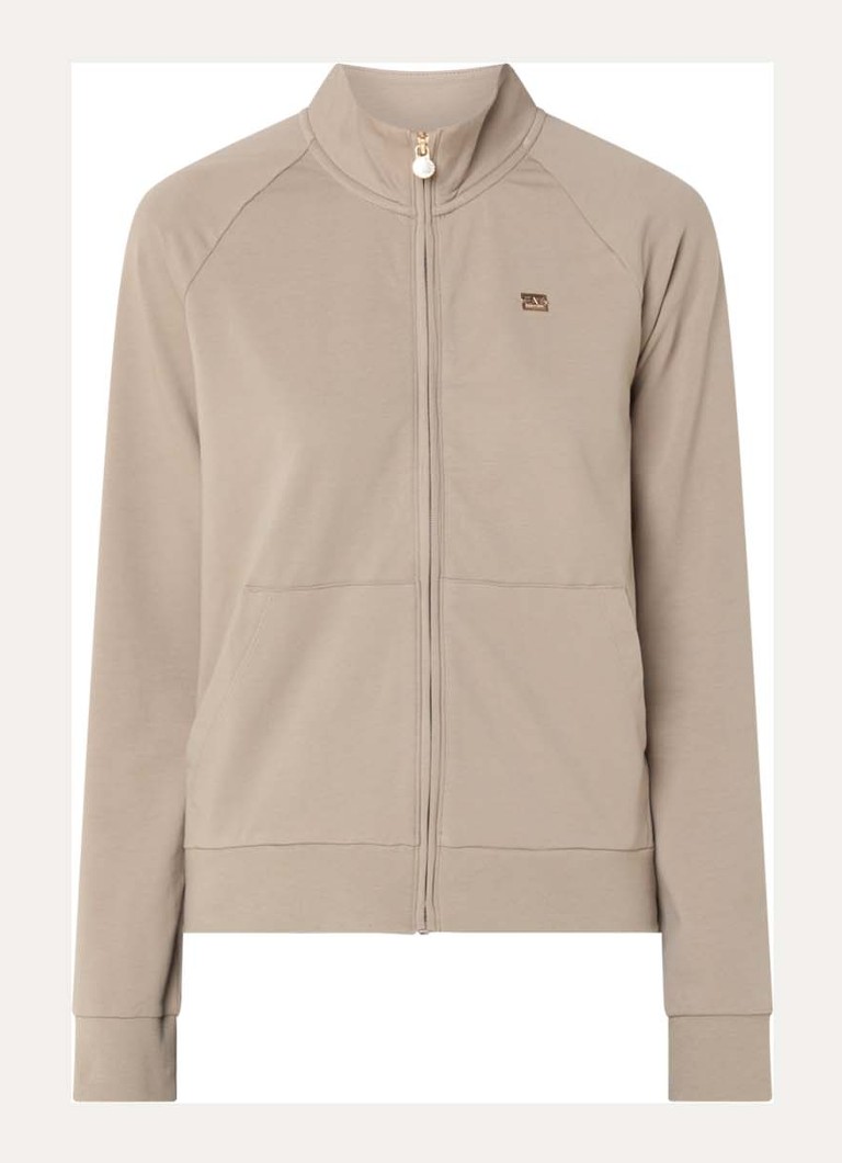 Armani Dames Sweatvest met logo in de kleur Zand