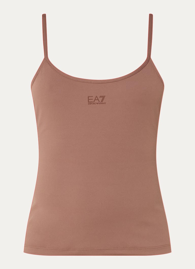 Armani Dames Top met logo in de kleur Zalmroze