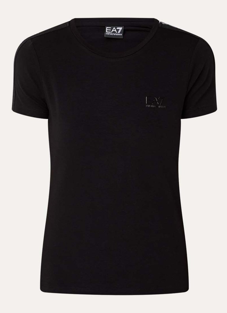 Armani Dames T-shirt met logo in de kleur Zwart