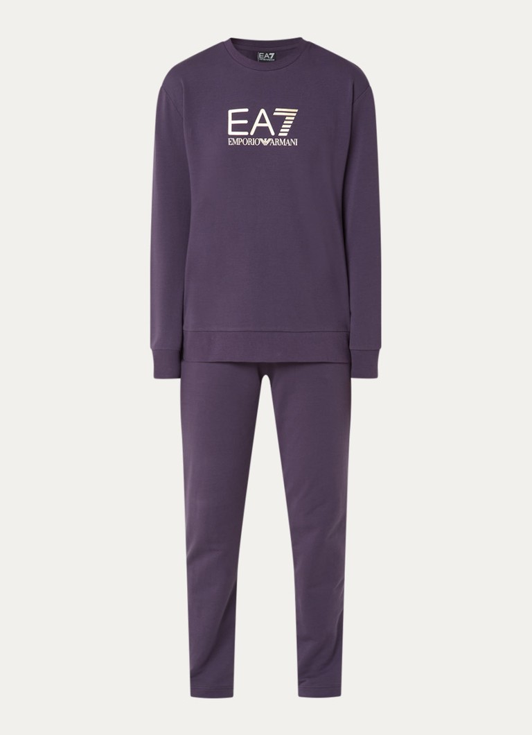 Armani Dames Trainingspak met logo en steekzakken in de kleur Paars