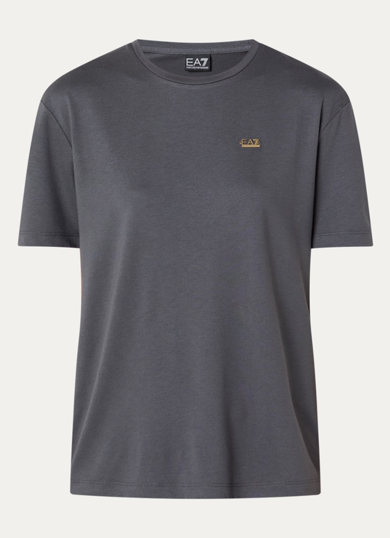 Armani Dames T-shirt met logo in de kleur Antraciet