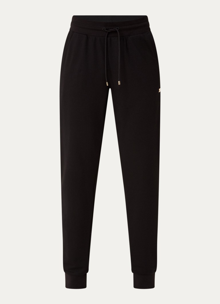 Armani Dames High waist tapered fit joggingbroek met steekzakken in de kleur Zwart