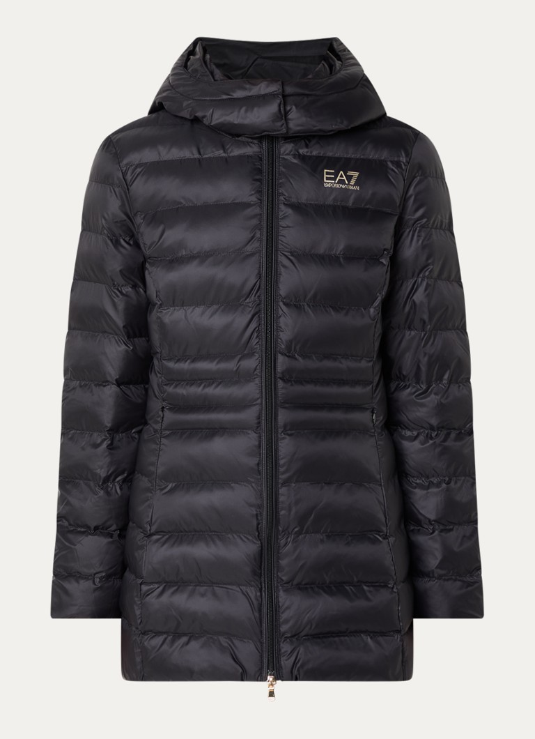 Armani Dames Puffer jas met capuchon in de kleur Zwart
