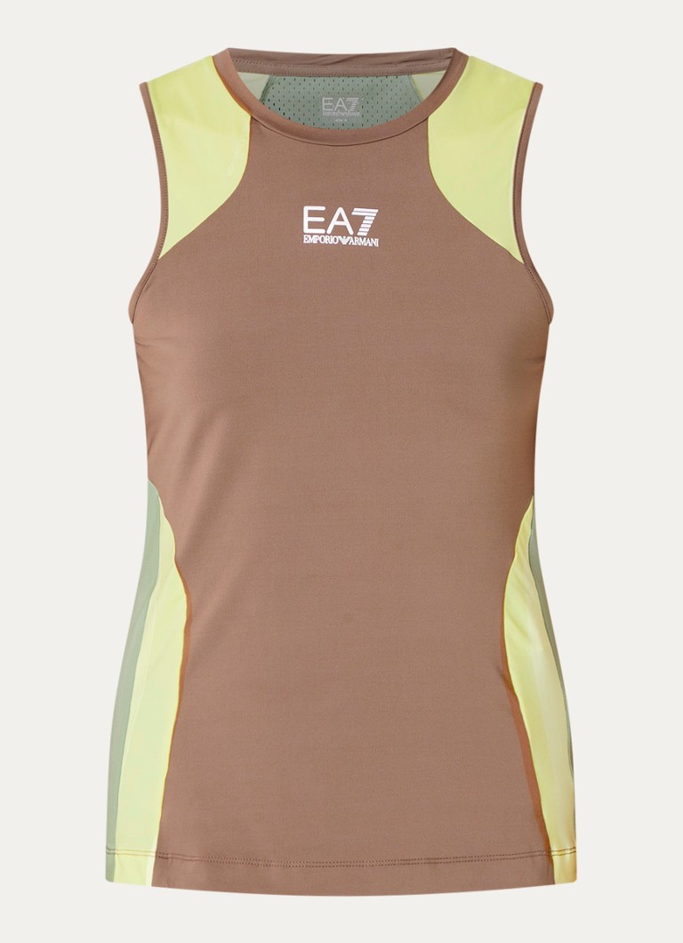 Armani Dames Tanktop met logo in de kleur Lichtbruin
