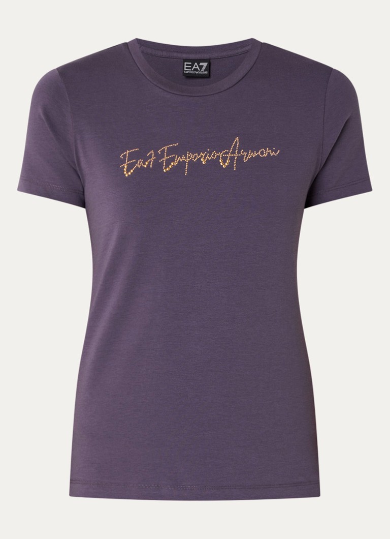 Armani Dames T-shirt met strass in de kleur Violet