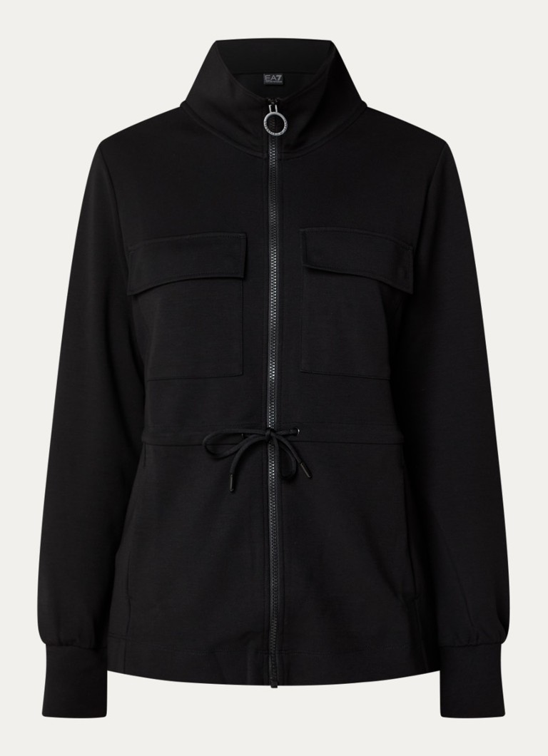Armani Dames Sweatvest met steekzakken in de kleur Zwart