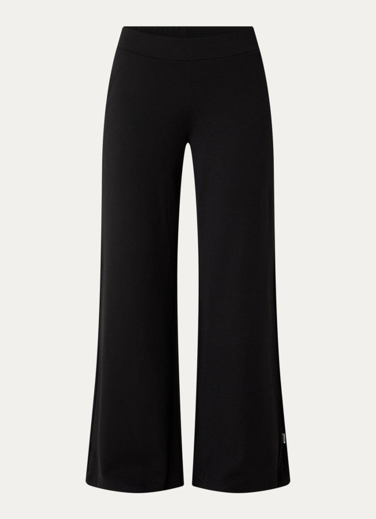 Armani Dames Mid waist wide fit broek met steekzakken in de kleur Zwart