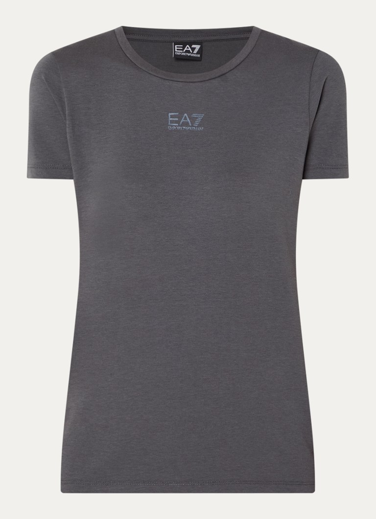 Armani Dames T-shirt met logo in de kleur Antraciet