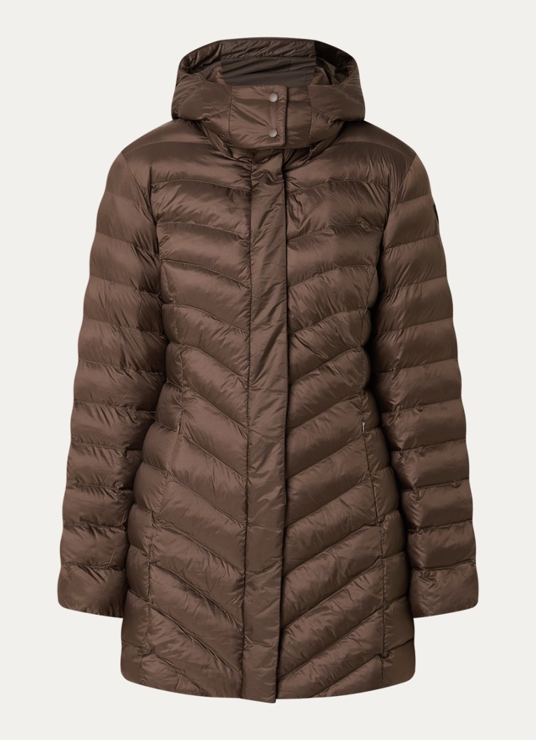 Armani Dames Gewatteerde jas met steekzakken in de kleur Hazelnootbruin