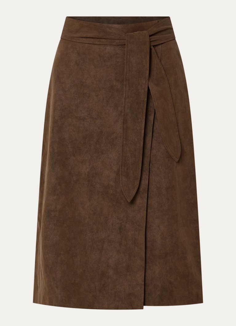 Expresso Dames Midi rok met ceintuur in de kleur Bruin