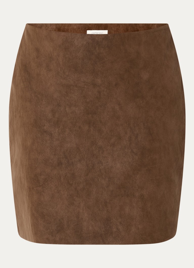 Expresso Dames Mini rok van imitatiesuède in de kleur Bruin